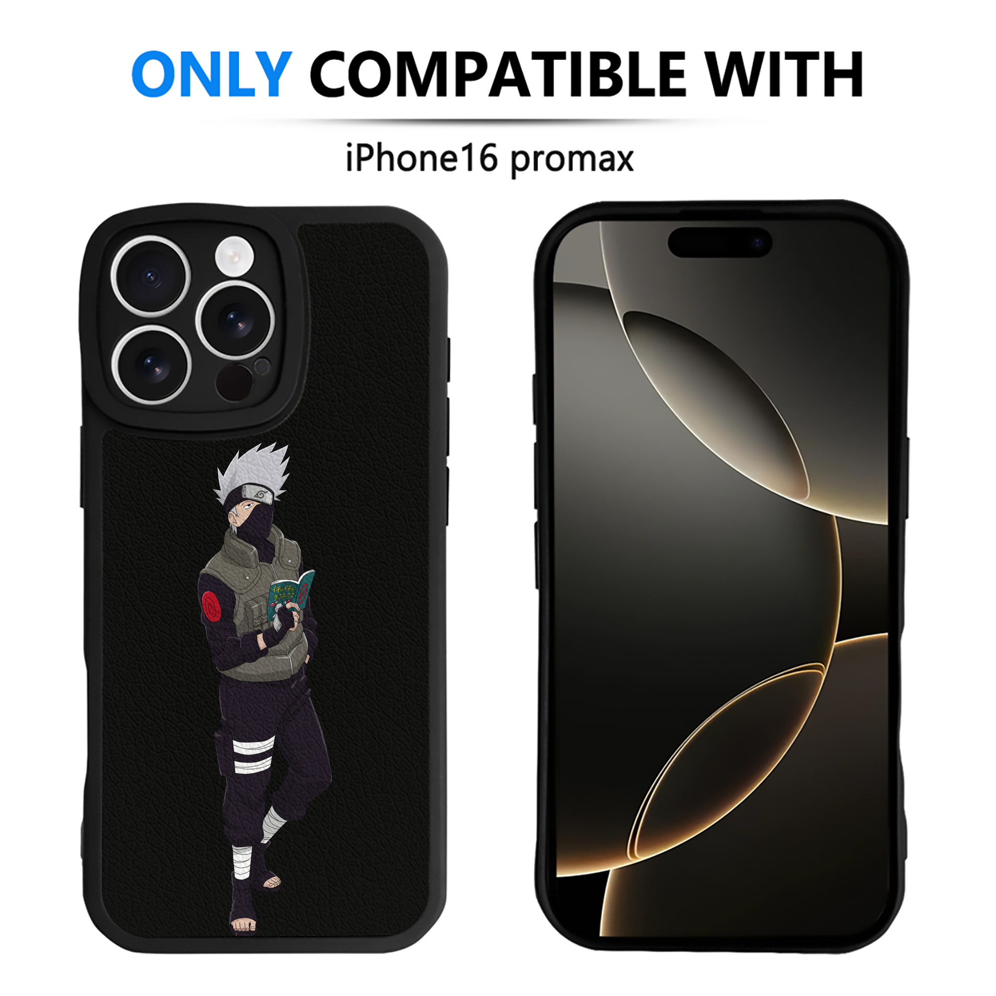 （画像用） NARUTO -ナルト- はたけ カカシ Hatake Kakashi 【iPhone 16シリーズ対応】シリコンスマホケース（レザー調） 材質：シリコン